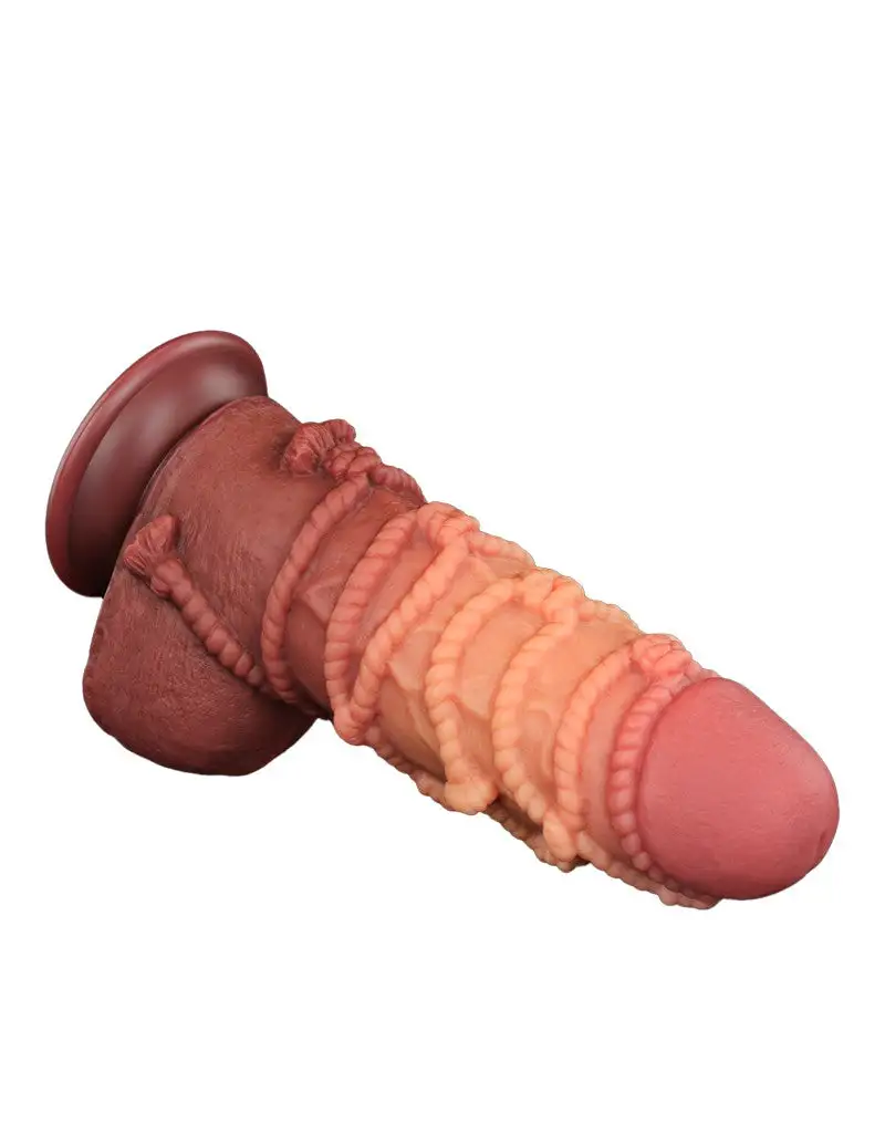 LoveToy - XXL Extreme Dildo Met Touw Motief - Lengte 24,5 Cm - Bruin/Lichte Huidskleur 9 LoveToy - XXL Extreme Dildo Met Touw Motief - Lengte 24,5 Cm - Bruin/Lichte Huidskleur - Afbeelding 9