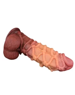 LoveToy - XXL Extreme Dildo Met Touw Motief - Lengte 26.5 Cm - Bruin/Lichte Huidskleur -Cock & Ball Toys winkel LoveToy XXL Extreme Dildo met Touw Motief Lengte 26 5 cm BruinLichte Huidskleur 11