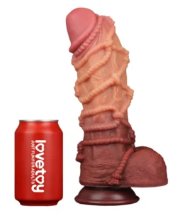 LoveToy - XXL Extreme Dildo Met Touw Motief - Lengte 26.5 Cm - Bruin/Lichte Huidskleur -Cock & Ball Toys winkel LoveToy XXL Extreme Dildo met Touw Motief Lengte 26 5 cm BruinLichte Huidskleur 14