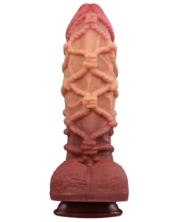 LoveToy - XXL Extreme Dildo Met Touw Motief - Lengte 26.5 Cm - Bruin/Lichte Huidskleur -Cock & Ball Toys winkel LoveToy XXL Extreme Dildo met Touw Motief Lengte 26 5 cm BruinLichte Huidskleur 4