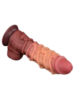 LoveToy - XXL Extreme Dildo Met Touw Motief - Lengte 26.5 Cm - Bruin/Lichte Huidskleur -Cock & Ball Toys winkel LoveToy XXL Extreme Dildo met Touw Motief Lengte 26 5 cm BruinLichte Huidskleur 9