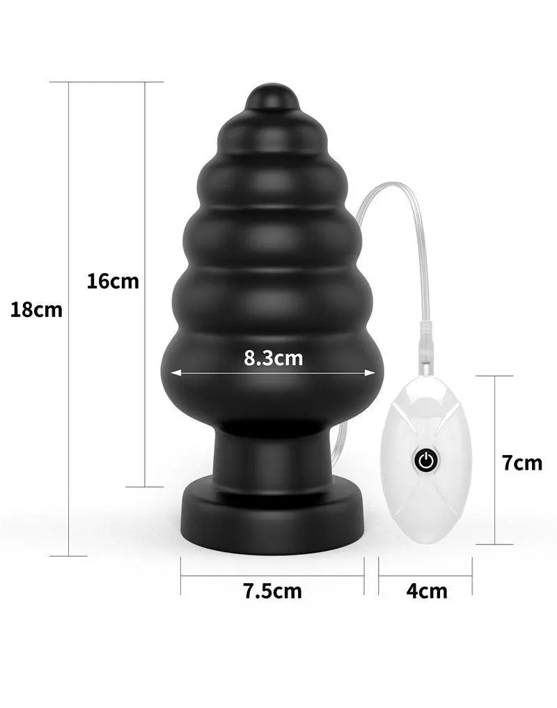 Lovetoy - King Size Vibrerende Buttplug Anal Cracker 18 Cm - Zwart 7 Lovetoy - King Size Vibrerende Buttplug Anal Cracker 18 Cm - Zwart - Afbeelding 7