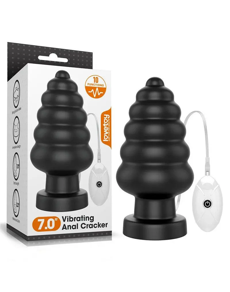 Lovetoy - King Size Vibrerende Buttplug Anal Cracker 18 Cm - Zwart 1 Lovetoy - King Size Vibrerende Buttplug Anal Cracker 18 Cm - Zwart