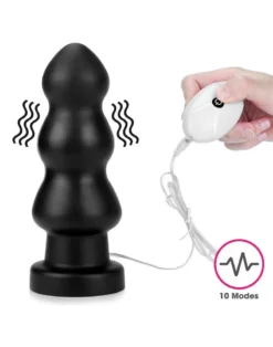 Lovetoy - King Size Vibrerende Buttplug Anal Rigger 20 Cm - Zwart