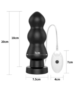 Lovetoy - King Size Vibrerende Buttplug Anal Rigger 20 Cm - Zwart -Cock & Ball Toys winkel Lovetoy King Size Vibrerende Buttplug Anal Rigger 20 cm zwart 3