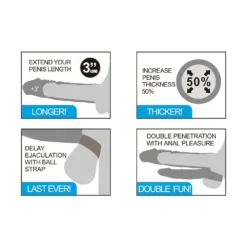 Lovetoy - Pleasure X-tender Vibrerende Dubbele Penis Sleeve 21 En 17 Cm - Lichte Huidskleur -Cock & Ball Toys winkel Lovetoy Pleasure X tender Vibrerende dubbele penis sleeve 21 en 17 cm lichte huidskleur 4