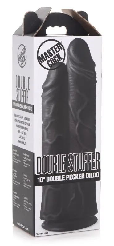 Master Cock Double Stuffer Dubbele Dildo 25 Cm - Zwart 5 Master Cock Double Stuffer Dubbele Dildo 25 Cm - Zwart - Afbeelding 5