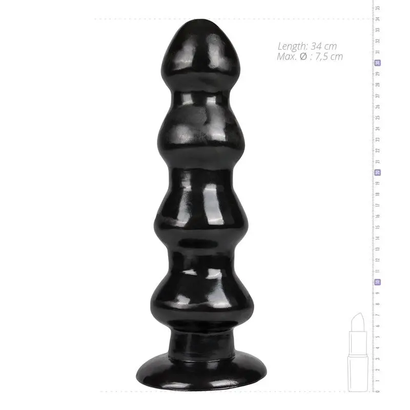 EDC Master Series - Grote Geribbelde Raket Dildo Met Zuignap - Zwart 4 EDC Master Series - Grote Geribbelde Raket Dildo Met Zuignap - Zwart - Afbeelding 4