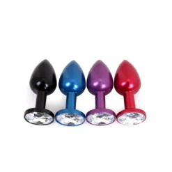 Kiotos Steel Paarse Aluminium Buttplug Met Wit Sierkristal 6 Kiotos Steel Paarse Aluminium Buttplug Met Wit Sierkristal -Cock & Ball Toys winkel Paarse Aluminium Buttplug met wit Sierkristal 3