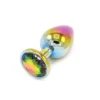 Kiotos Steel Rainbow Buttplug Aluminium Met Siersteen