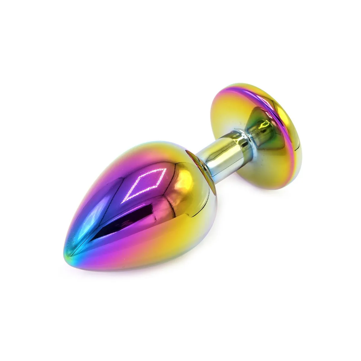 Kiotos Steel Rainbow Buttplug Aluminium Met Siersteen 2 Kiotos Steel Rainbow Buttplug Aluminium Met Siersteen - Afbeelding 2