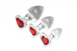 Booty Sparks Red Heart Gem Anaalplug Set Van Glas