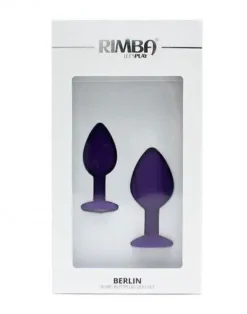 RIMBA TOYS Rimba Berlin Bling Buttplug - Set Met Twee Buttplugs Met Kristal - Paars -Cock & Ball Toys winkel Rimba Berlin Bling Buttplug Set met twee buttplugs met kristal paars 3