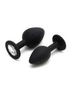 RIMBA TOYS Rimba Berlin Bling Buttplug - Set Met Twee Buttplugs Met Kristal - Zwart -Cock & Ball Toys winkel Rimba Berlin Bling Buttplug Set met twee buttplugs met kristal zwart 4