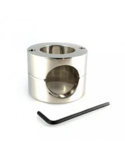 Rimba Bondage Play - Ball Stretcher RVS 4.5 Cm Hoog 480 Gram - Met Inbus Sleutel