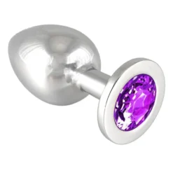 Rimba Bondage Play - Buttplug Groot Met Paars Kristal