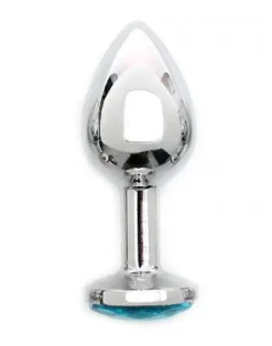RIMBA TOYS Rimba Metalen Buttplug Met Kristal Sofia - Blauw -Cock & Ball Toys winkel Rimba Metalen Buttplug met kristal Sofia blauw 5