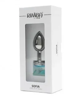 RIMBA TOYS Rimba Metalen Buttplug Met Kristal Sofia - Blauw -Cock & Ball Toys winkel Rimba Metalen Buttplug met kristal Sofia blauw 6