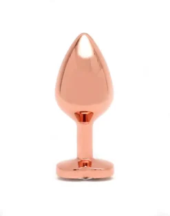 Rimba Toys - Rosé Gouden Aluminium Buttplug Met Hartvormig Kristal -Cock & Ball Toys winkel Rimba Toys Rose Gouden Aluminium Buttplug met Hartvormig Kristal 4