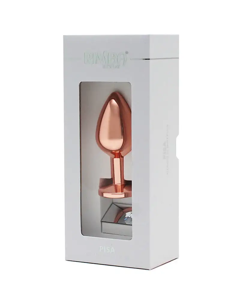 Rimba Toys - Rosé Gouden Aluminium Buttplug Met Kristal 2 Rimba Toys - Rosé Gouden Aluminium Buttplug Met Kristal - Afbeelding 2