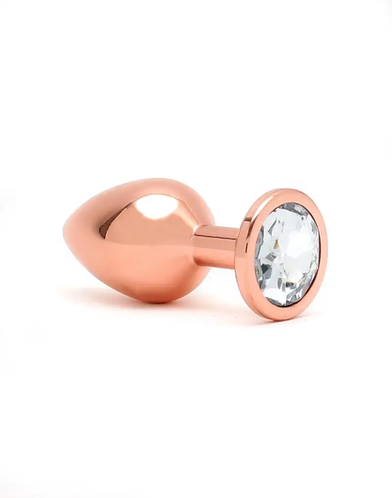 Rimba Toys - Rosé Gouden Aluminium Buttplug Met Kristal 3 Rimba Toys - Rosé Gouden Aluminium Buttplug Met Kristal - Afbeelding 3