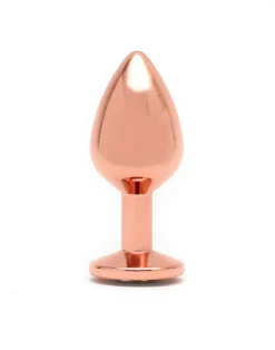 Rimba Toys - Rosé Gouden Aluminium Buttplug Met Kristal 7 Rimba Toys - Rosé Gouden Aluminium Buttplug Met Kristal -Cock & Ball Toys winkel Rimba Toys Rose Gouden Aluminium Buttplug met Kristal 4