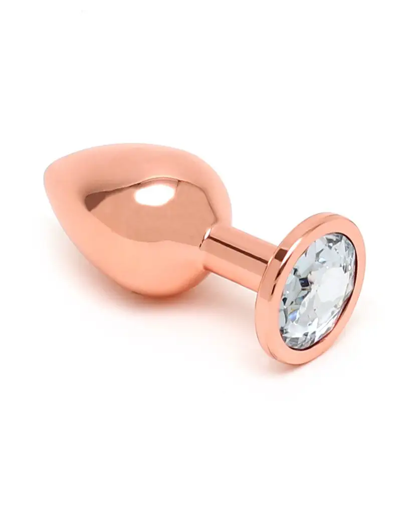 Rimba Toys - Rosé Gouden Aluminium Buttplug Met Kristal 1 Rimba Toys - Rosé Gouden Aluminium Buttplug Met Kristal