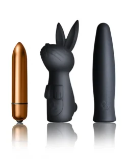 Rocks Off Rocks-off - Truly Dark Desires Set Mini Vibrator Met Opzetstukken - Zwart/Goud
