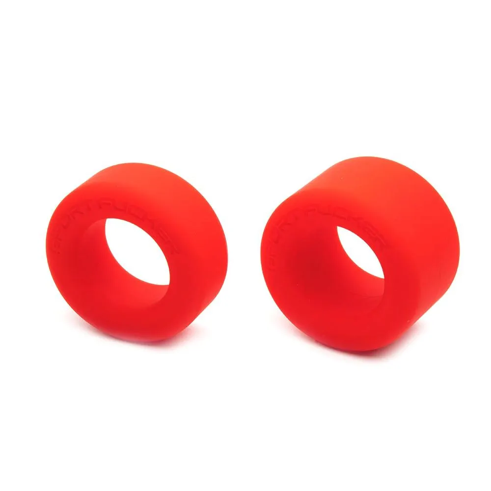 Sport Fucker - Nut Job Set Van 2 Rekbare Cockringen/ball Stretchers - Rood 1 Sport Fucker - Nut Job Set Van 2 Rekbare Cockringen/ball Stretchers - Rood
