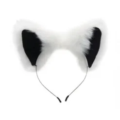 Tailz White Fox Buttplug & Haarband Set - Wit -Cock & Ball Toys winkel Tailz White Fox Buttplug Haarband Set wit 3