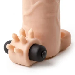 Virgite - Vibrerende Penis Sleeve Die Echt Aanvoelt 19 Cm - Lichte Huidskleur -Cock & Ball Toys winkel Virgite Vibrerende Penis Sleeve die echt aanvoelt 19 cm Lichte Huidskleur 3