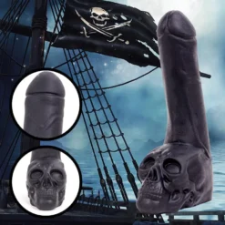 O-products Zwarte Dildo Met Doodshoofd - Skull Dildo - 28,5 X 6,5 Cm - Zwart -Cock & Ball Toys winkel Zwarte Dildo Met Doodshoofd Skull Dildo 285 x 65 cm Zwart 3